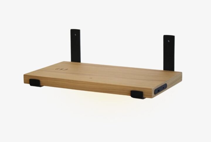 mesita de noche KUBIK Oxy Simple smartur madera multicargador tecnología integrada mobiliario inteligente mesa auxiliar carga USB carga inalámbrica